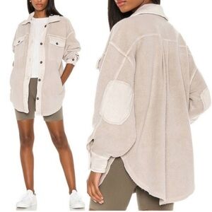 Free People Ruby Oversized Stone Shirt Jacket Shacket Women’s Small Distressed